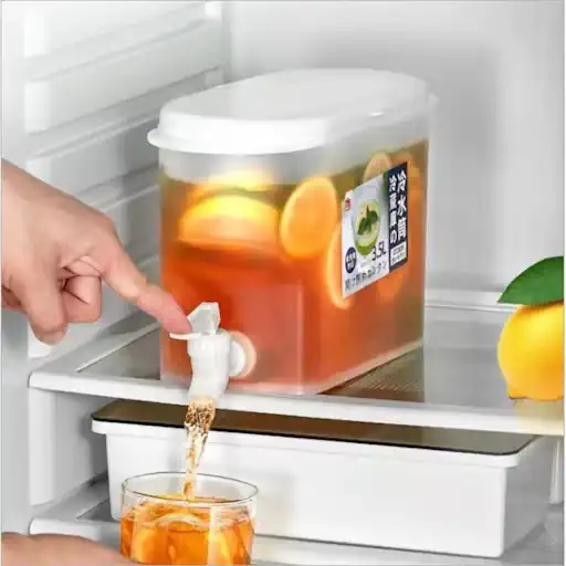 Suqueira Plastica com tampa para Geladeira Com torneira capacidade 3 litros para agua saborizada
