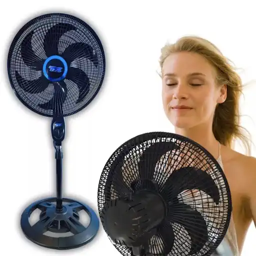 Ventilador De Coluna Preto 40cm Turbo 6 Pás ventilador de pé 110v/220v